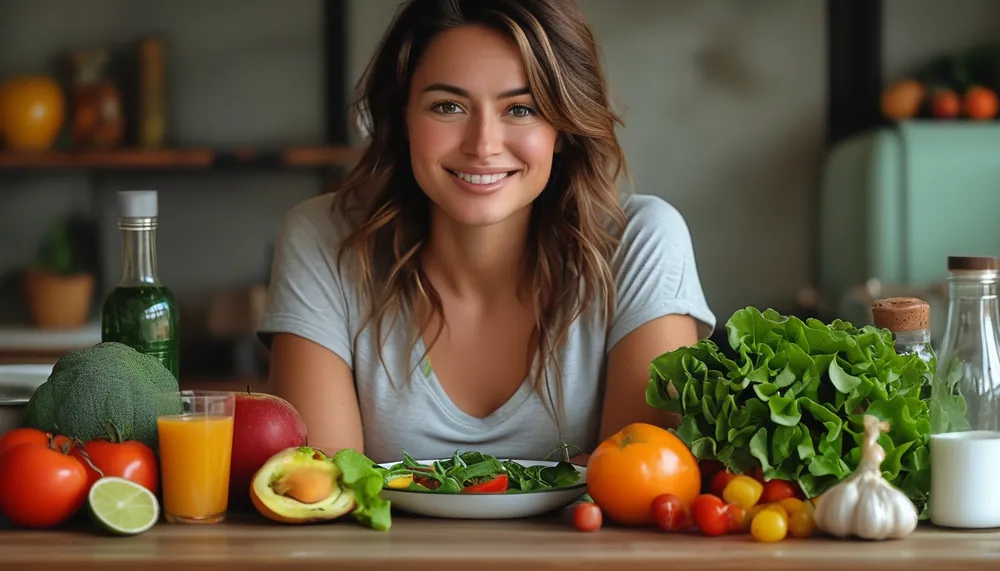 Woman preparing a healthy balanced meal